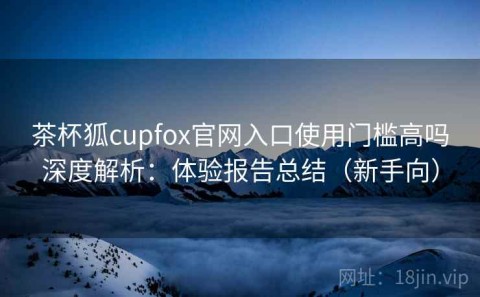 茶杯狐cupfox官网入口使用门槛高吗深度解析：体验报告总结（新手向）
