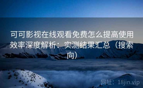可可影视在线观看免费怎么提高使用效率深度解析：实测结果汇总（搜索向）