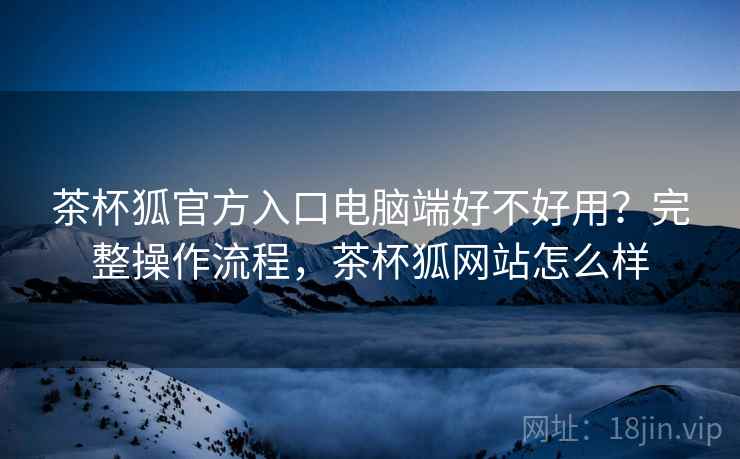 茶杯狐官方入口电脑端好不好用？完整操作流程，茶杯狐网站怎么样