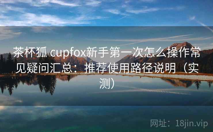 茶杯狐 cupfox新手第一次怎么操作常见疑问汇总：推荐使用路径说明（实测）