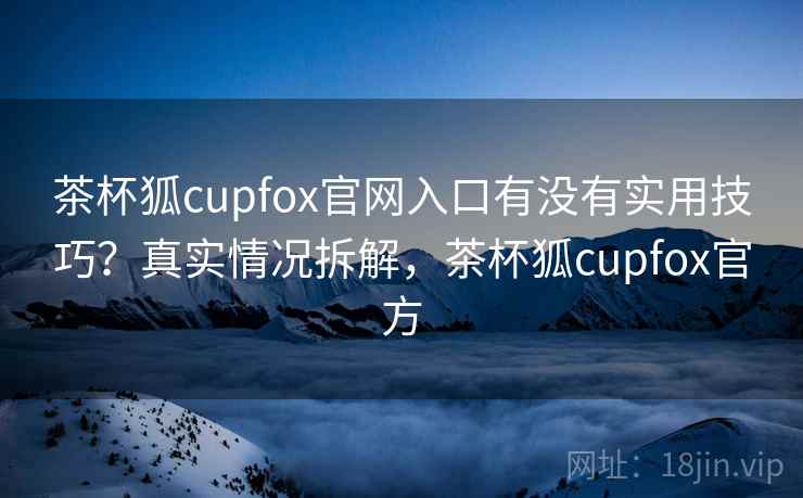 茶杯狐cupfox官网入口有没有实用技巧？真实情况拆解，茶杯狐cupfox官方